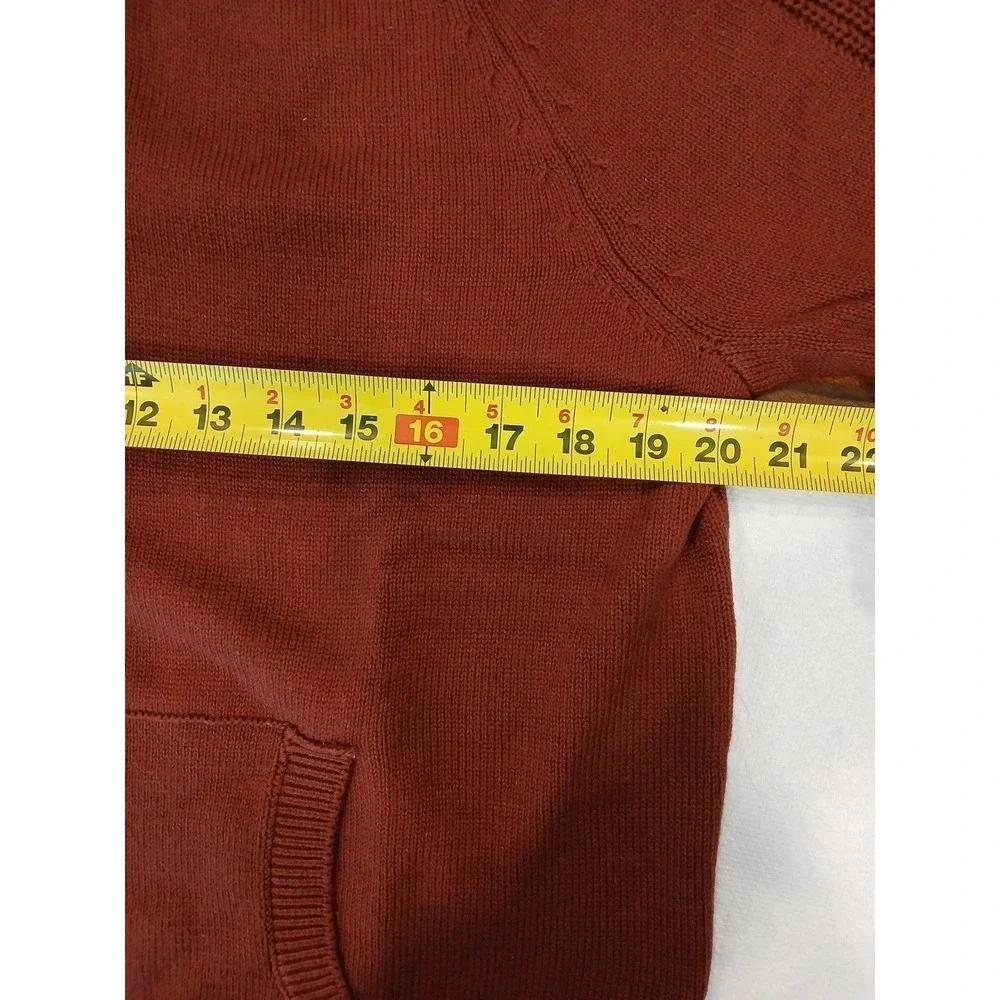NEW Flag&Anthem Men's Rust Hoodie Sweater Cotton Medium Kangaroo Pocket Preppy
